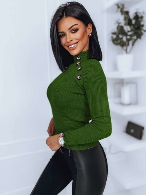 Edinstven ženski temno zelen pulover Laurella