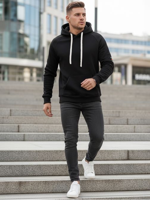 Kul moška majica s kapuco in kengurujskim žepom