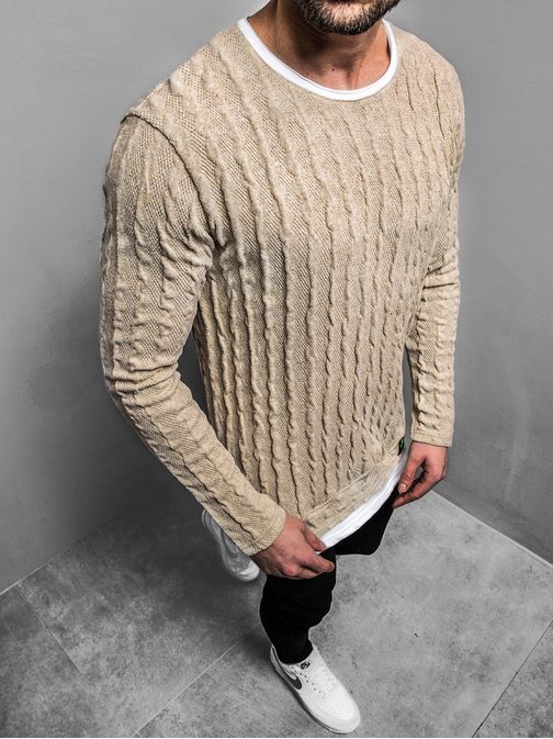 Trendovski bež moški pulover MACH/2137