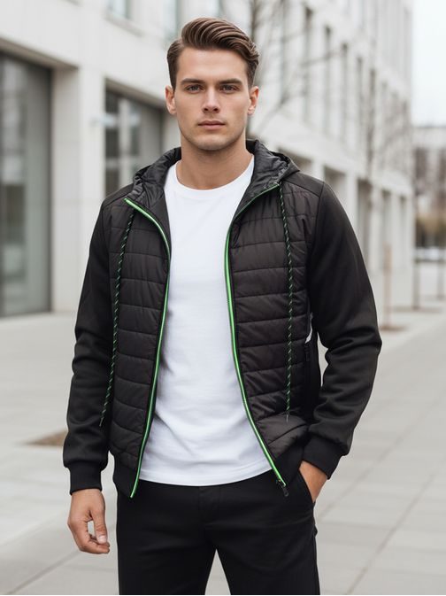 Črna prehodna prešita jakna