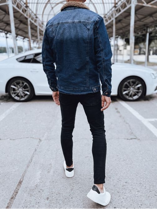 Črna prehodna podložena jeans jakna