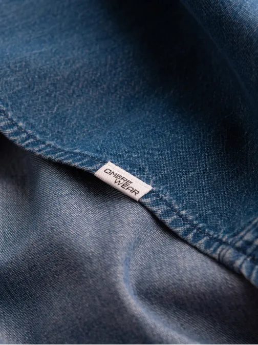 Jeans modra moška srajca V2 SHDS-0115