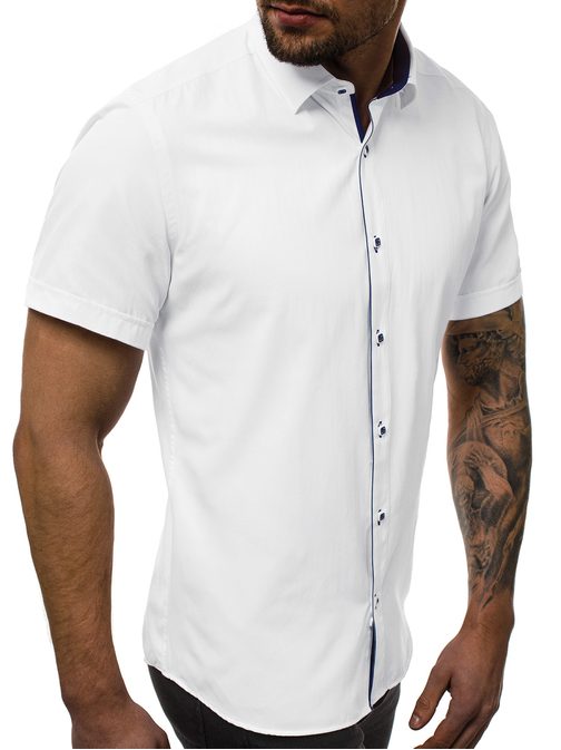 Atraktivna bela moška srajca OZONEE V/K101