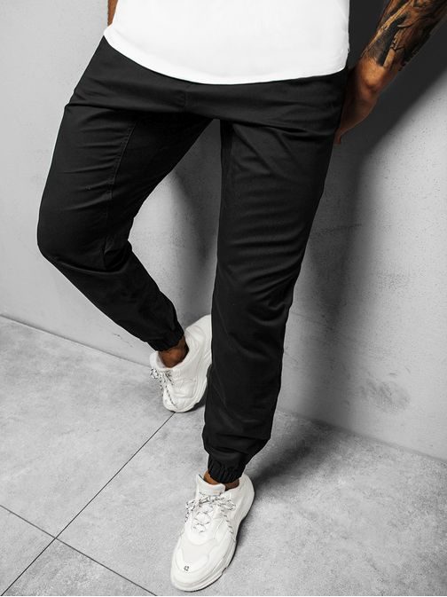 Športne črne chino jogger hlače O/399Z