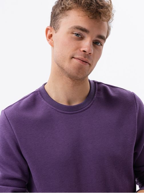 Preprost pulover brez kapuce v vijolični barvi B978