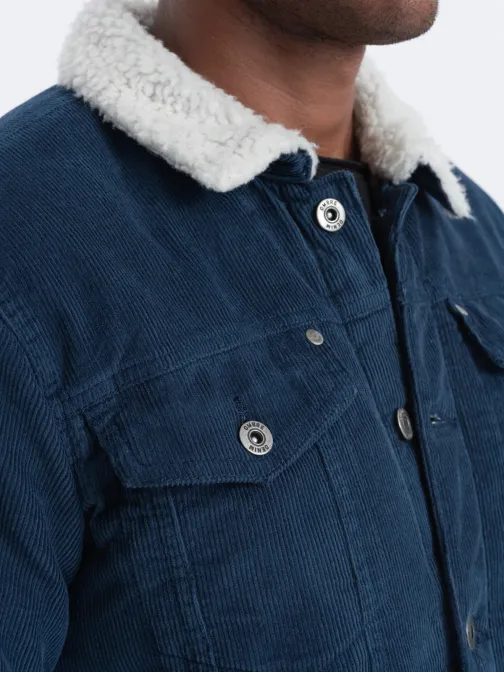 Granatna prehodna jeans jakna C524