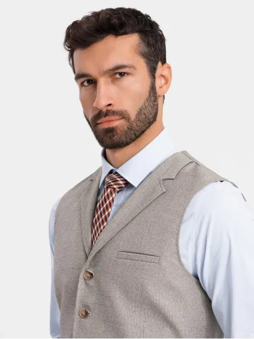 Edinstveni bež eleganten telovnik V3 BLZV-0109