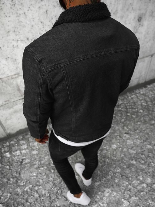 Jeans črna jakna s krznom NB/MJ533N