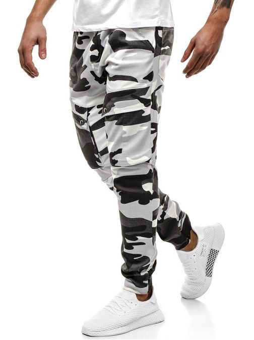 Trendovske jogger hlače črno bele A/1003