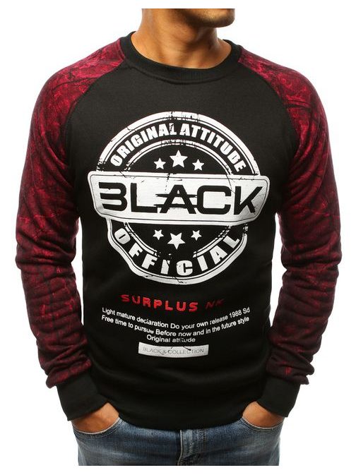 Črno rdeč trendovski pulover