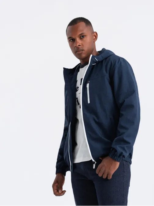 Udobna temno modra prehodna športna jakna V2 JANP-0136