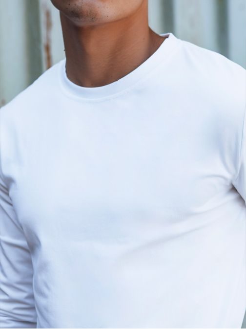 Osnovna bela majica z dolgimi rokavi