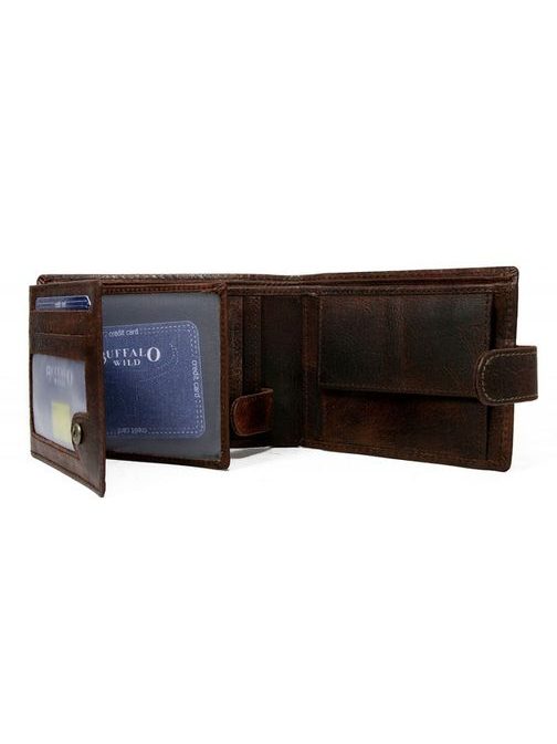 Zanimiva usnjena denarnica v zarjavelo rjavi barvi Buffalo