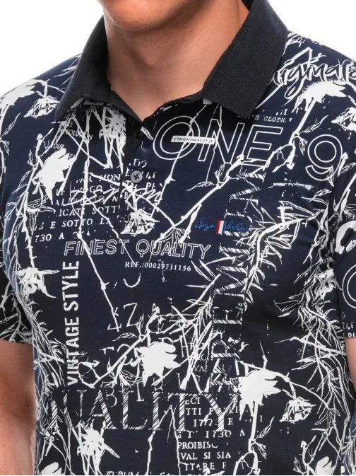 Originalna temno modra polo majica s potiskom S1994