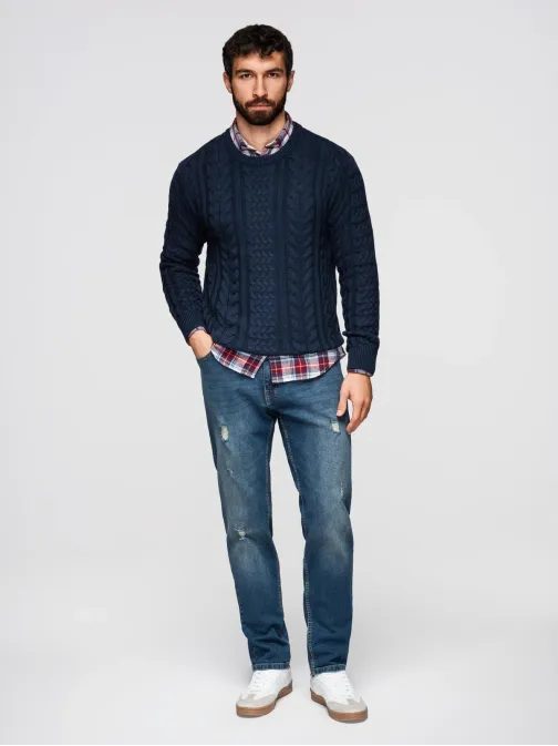 Moderne temno modre moške kavbojke V2 PADP-0254