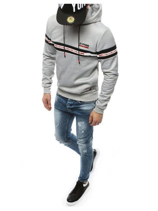 Moški stilski pulover v svetlo sivi barvi