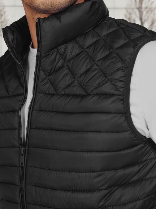 Moderen črn moški telovnik brez kapuce