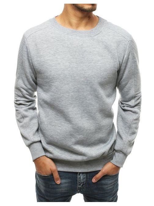 Zanimiv svetlo siv pulover brez kapuce