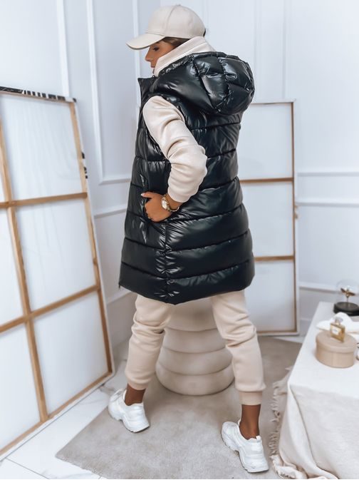 Čudovit ženski brezrokavnik v črni barvi Aras