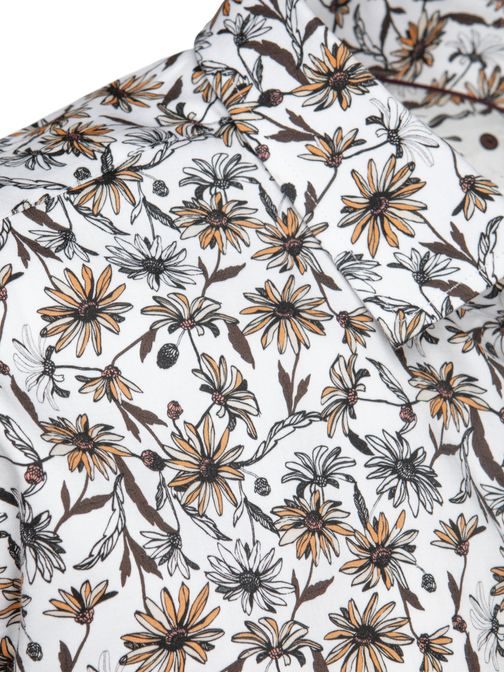 Privlačna bela srajca s cvetličnim vzorcem