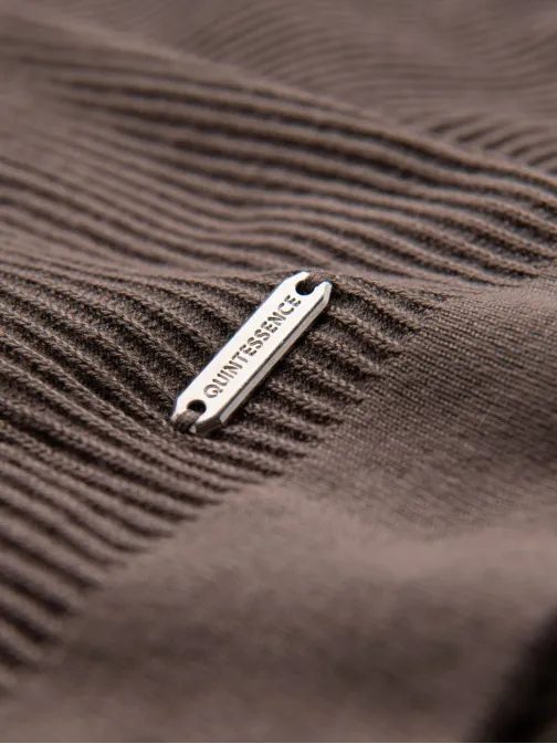 Moška siva pletena majica z gumbi V4 TSCT-0254