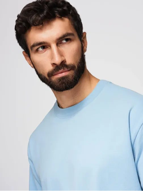 Mešanica treh paketov majic oversize črna/svetlo modra/bela TSBC-0291