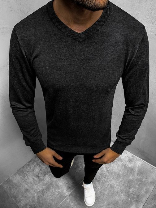 Atraktivni grafit moški pulover BL/M007Z