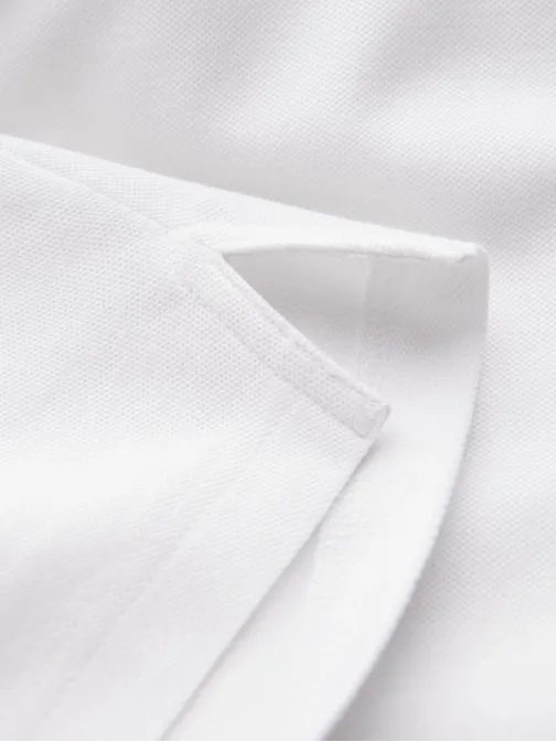 Moška polo majica brez gumbov v beli barvi V1 om-poss-0110