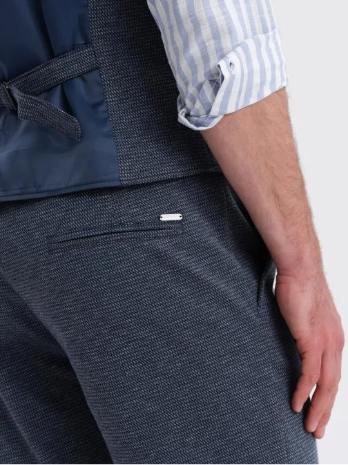 Temno moder eleganten komplet (telovnik + kratke hlače) V1 Z112