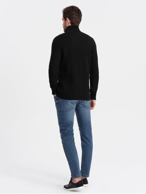 Eleganten moški pulover v črni barvi V3 SWZS-0105