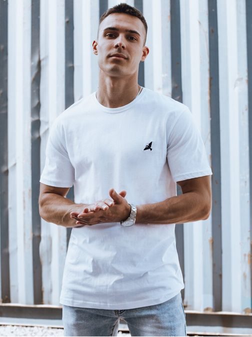 Trendovska bela majica z logom