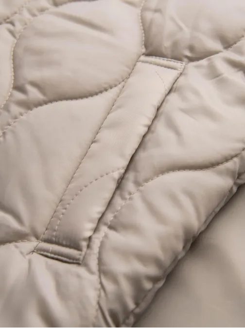 Moški bež plašč z jopičem V1 OM-COLC-0139