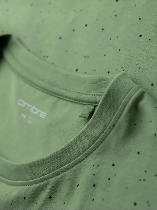 Modna zelena moška majica s potiskom V4 TSFP-0186