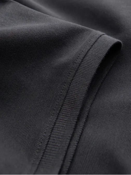 Bombažna enobarvna polo majica za moške siva v3 om-pobs-0100