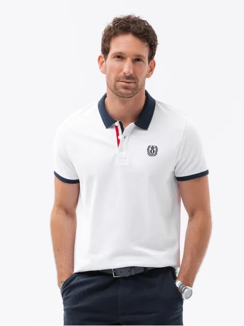 Bela nevsakdanja polo majica V2 POSS-0105