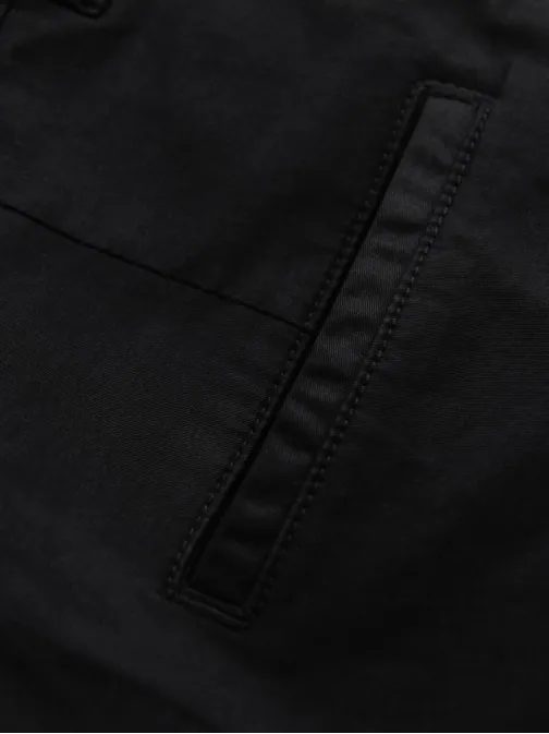 Moške črne hlače chinos z obrobo V9 SRCS-0197