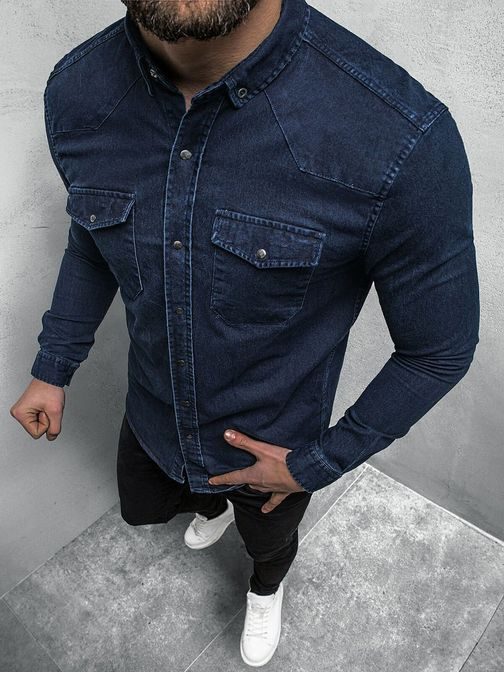 Granat jeans srajca O/3466