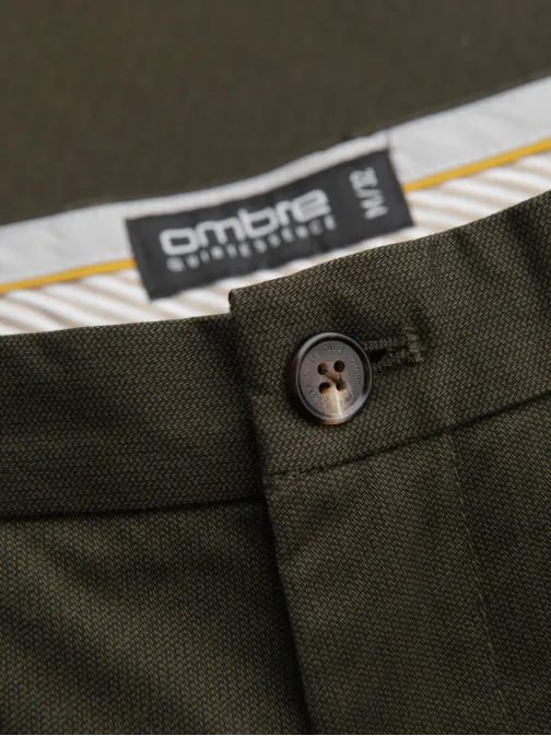 Temno zelene hlače chinos z drobno teksturo V4 PACP-0184