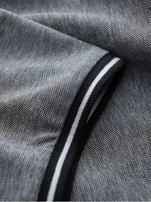 Črna polo majica s kontrastnim ovratnikom V1 POSS-0109