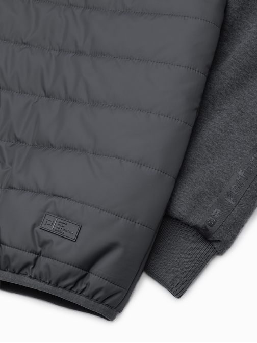 Čudovita prehodna temno siva jakna C601