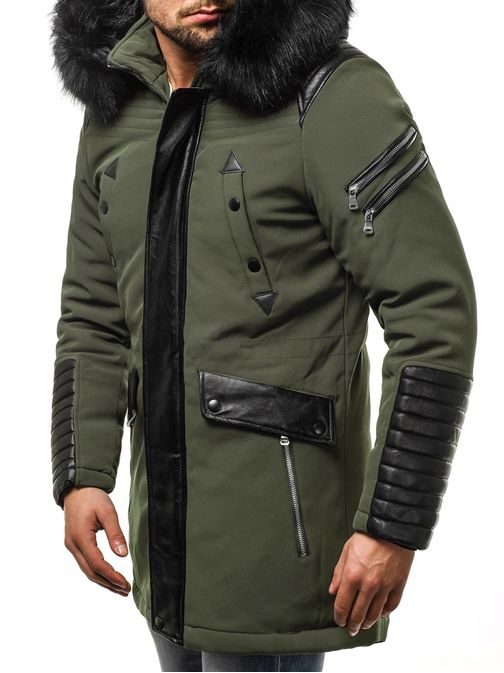 Stilska zelena moška zimska jakna OZONEE O/99111