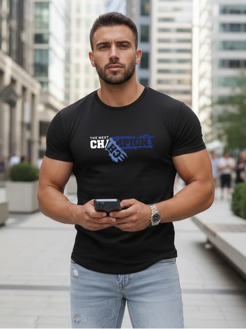 Črna moška majica z napisom CHAMPION