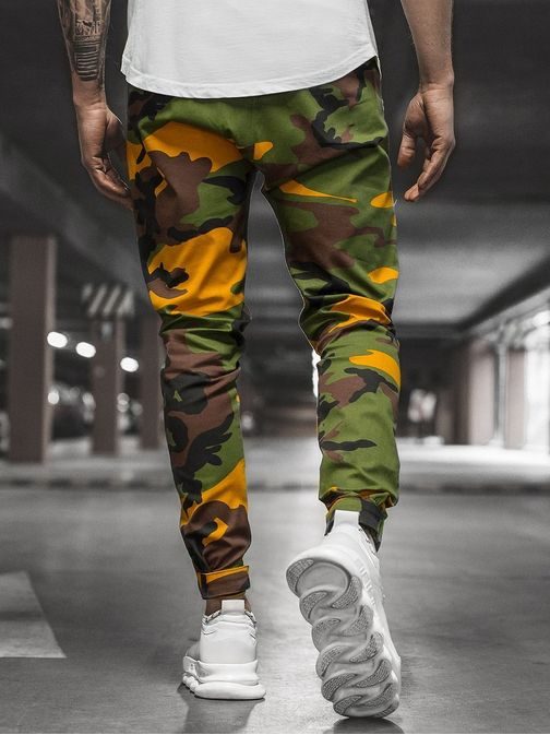 Stilske army khaki-rumene jogger hlače G/11144