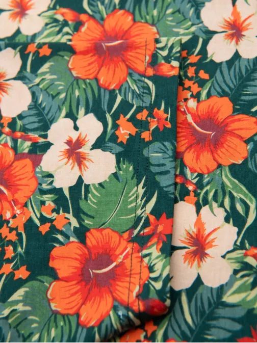 Moška črna majica s cvetličnim potiskom V2 TSFP-0249