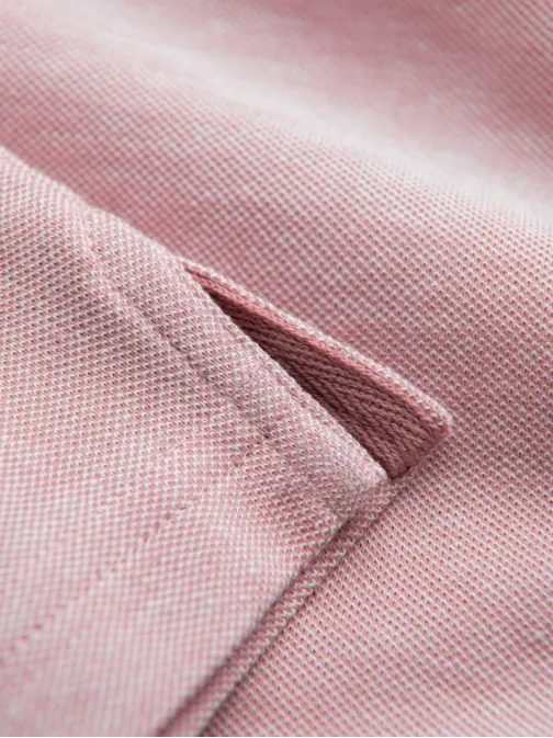 Rožnata polo majica s kontrastnim ovratnikom V2 POSS-0109