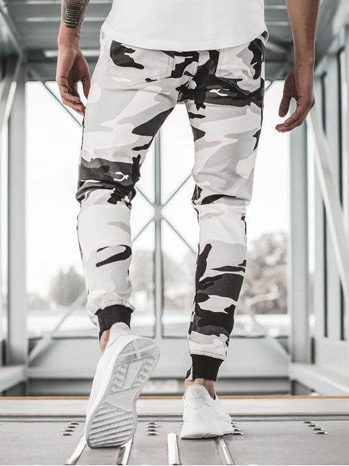 Trendovske jogger hlače črno bele A/1003
