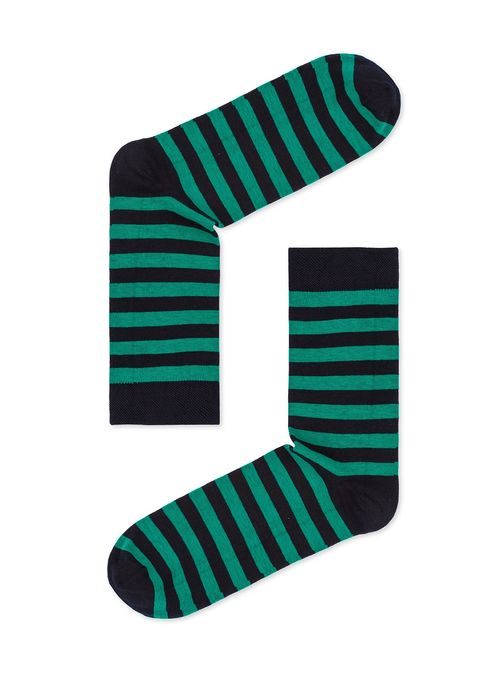Črno-zelene črtaste nogavice U19