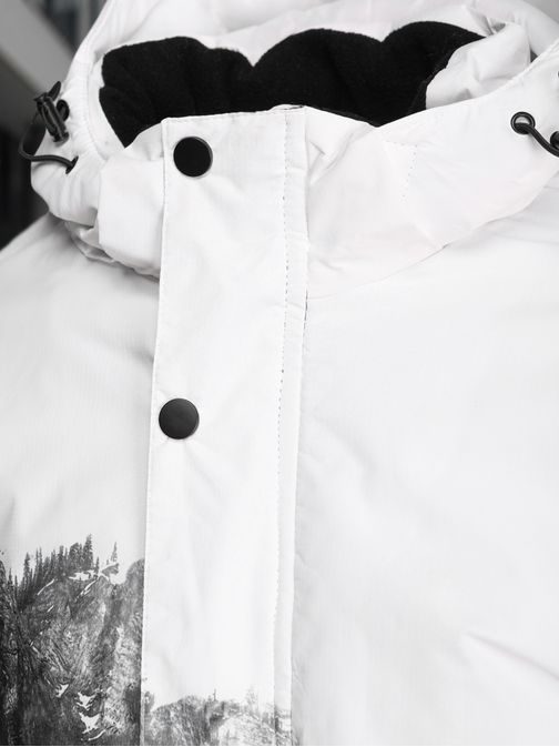 Edinstvena belo-črna zimska jakna s potiskom