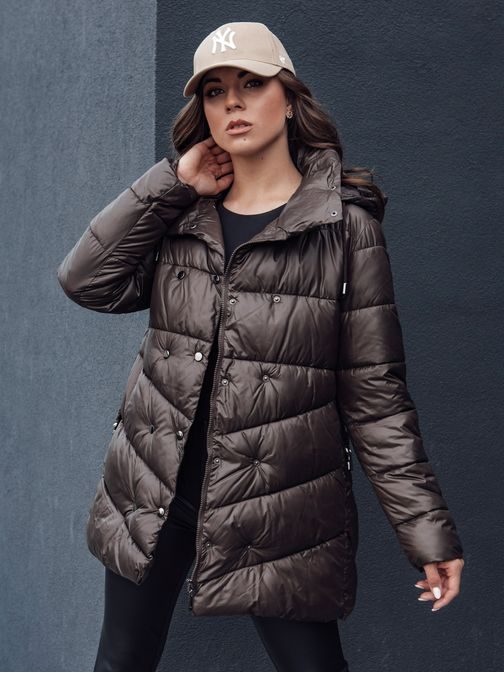 Trendovska mokka prešita ženska jakna Bloom