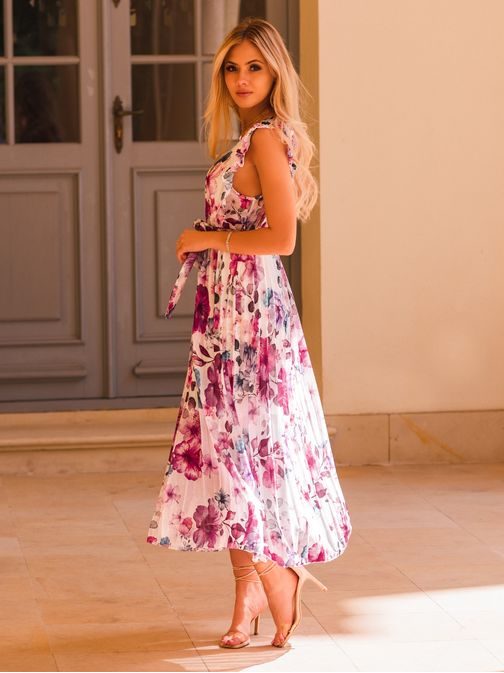 Ženska bela obleka edinstvenega izgleda DLR077